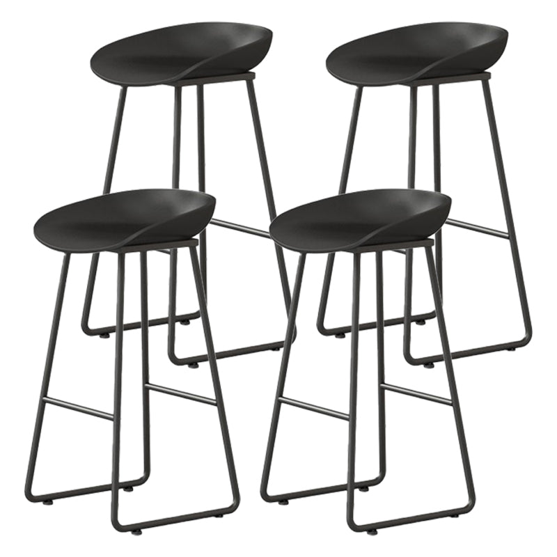 Modern Milk Tea Shop Footrest Barstool Matte Finish Plastic Stool Black 4 Piece Set Bar Stool(30"H) Clearhalo 'Bar Furniture' 'Bar Stools' 'bar_stools' 'furn' 'furn_bar_stools' 'Furniture' 'furniture_bar_stools' 'Kitchen & Dining Furniture' 4953148