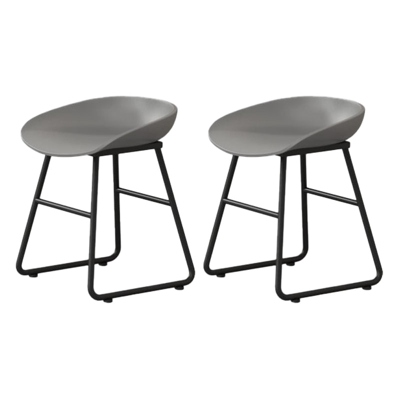 Modern Milk Tea Shop Footrest Barstool Matte Finish Plastic Stool Grey 2 Piece Set Short Stool(18"H) Clearhalo 'Bar Furniture' 'Bar Stools' 'bar_stools' 'furn' 'furn_bar_stools' 'Furniture' 'furniture_bar_stools' 'Kitchen & Dining Furniture' 4953149