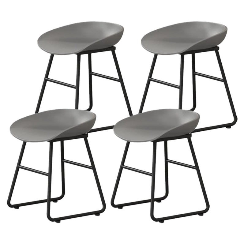 Modern Milk Tea Shop Footrest Barstool Matte Finish Plastic Stool Grey 4 Piece Set Short Stool(18"H) Clearhalo 'Bar Furniture' 'Bar Stools' 'bar_stools' 'furn' 'furn_bar_stools' 'Furniture' 'furniture_bar_stools' 'Kitchen & Dining Furniture' 4953151