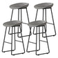 Modern Milk Tea Shop Footrest Barstool Matte Finish Plastic Stool Grey 4 Piece Set Counter Stool(26"H) Clearhalo 'Bar Furniture' 'Bar Stools' 'bar_stools' 'furn' 'furn_bar_stools' 'Furniture' 'furniture_bar_stools' 'Kitchen & Dining Furniture' 4953153