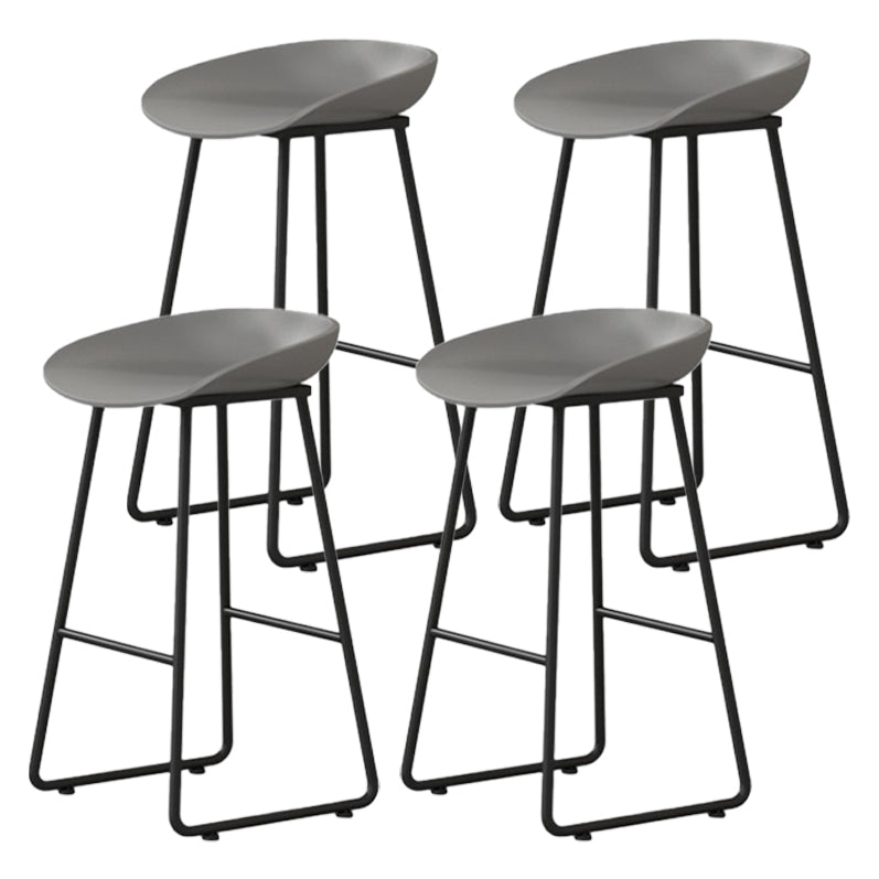 Modern Milk Tea Shop Footrest Barstool Matte Finish Plastic Stool Grey 4 Piece Set Counter Stool(26"H) Clearhalo 'Bar Furniture' 'Bar Stools' 'bar_stools' 'furn' 'furn_bar_stools' 'Furniture' 'furniture_bar_stools' 'Kitchen & Dining Furniture' 4953153