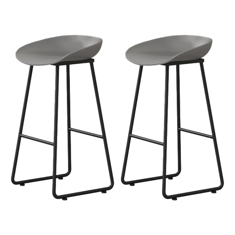Modern Milk Tea Shop Footrest Barstool Matte Finish Plastic Stool Grey 2 Piece Set Bar Stool(30"H) Clearhalo 'Bar Furniture' 'Bar Stools' 'bar_stools' 'furn' 'furn_bar_stools' 'Furniture' 'furniture_bar_stools' 'Kitchen & Dining Furniture' 4953154