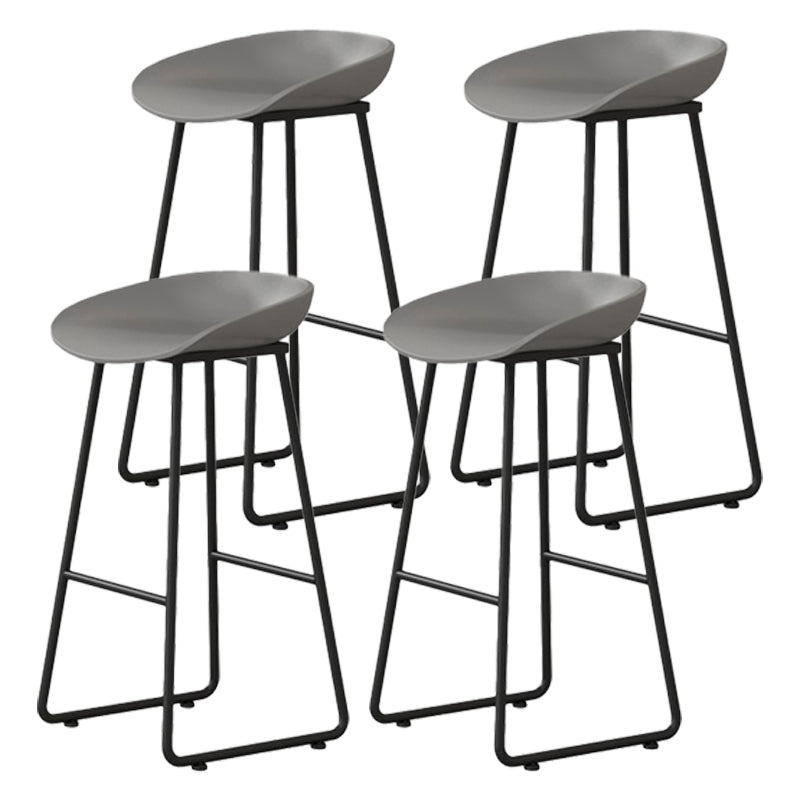 Modern Milk Tea Shop Footrest Barstool Matte Finish Plastic Stool Grey 4 Piece Set Bar Stool(30"H) Clearhalo 'Bar Furniture' 'Bar Stools' 'bar_stools' 'furn' 'furn_bar_stools' 'Furniture' 'furniture_bar_stools' 'Kitchen & Dining Furniture' 4953155