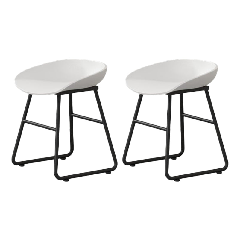 Modern Milk Tea Shop Footrest Barstool Matte Finish Plastic Stool White 2 Piece Set Short Stool(18"H) Clearhalo 'Bar Furniture' 'Bar Stools' 'bar_stools' 'furn' 'furn_bar_stools' 'Furniture' 'furniture_bar_stools' 'Kitchen & Dining Furniture' 4953156
