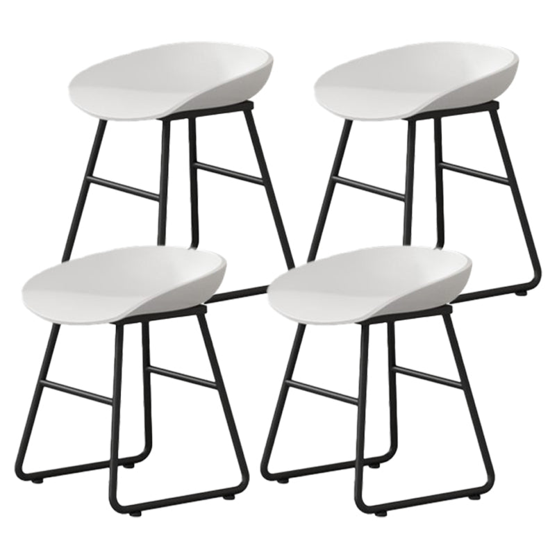 Modern Milk Tea Shop Footrest Barstool Matte Finish Plastic Stool White 4 Piece Set Short Stool(18"H) Clearhalo 'Bar Furniture' 'Bar Stools' 'bar_stools' 'furn' 'furn_bar_stools' 'Furniture' 'furniture_bar_stools' 'Kitchen & Dining Furniture' 4953157