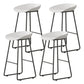 Modern Milk Tea Shop Footrest Barstool Matte Finish Plastic Stool White 4 Piece Set Counter Stool(26"H) Clearhalo 'Bar Furniture' 'Bar Stools' 'bar_stools' 'furn' 'furn_bar_stools' 'Furniture' 'furniture_bar_stools' 'Kitchen & Dining Furniture' 4953159