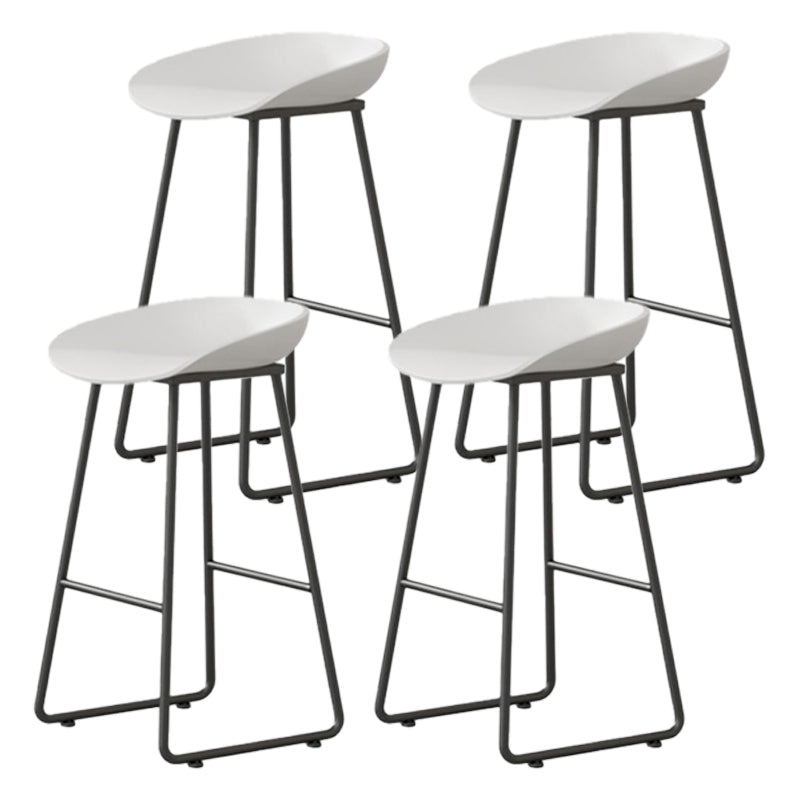 Modern Milk Tea Shop Footrest Barstool Matte Finish Plastic Stool White 4 Piece Set Counter Stool(26"H) Clearhalo 'Bar Furniture' 'Bar Stools' 'bar_stools' 'furn' 'furn_bar_stools' 'Furniture' 'furniture_bar_stools' 'Kitchen & Dining Furniture' 4953159