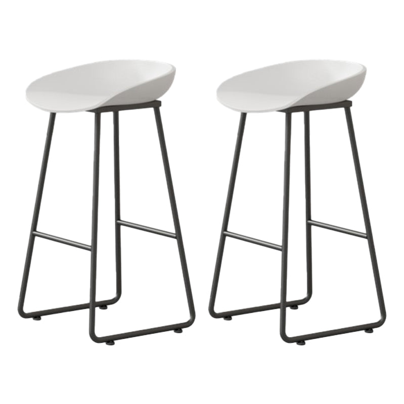 Modern Milk Tea Shop Footrest Barstool Matte Finish Plastic Stool White 2 Piece Set Bar Stool(30"H) Clearhalo 'Bar Furniture' 'Bar Stools' 'bar_stools' 'furn' 'furn_bar_stools' 'Furniture' 'furniture_bar_stools' 'Kitchen & Dining Furniture' 4953160
