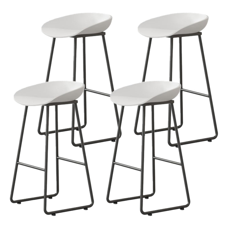 Modern Milk Tea Shop Footrest Barstool Matte Finish Plastic Stool White 4 Piece Set Bar Stool(30"H) Clearhalo 'Bar Furniture' 'Bar Stools' 'bar_stools' 'furn' 'furn_bar_stools' 'Furniture' 'furniture_bar_stools' 'Kitchen & Dining Furniture' 4953161