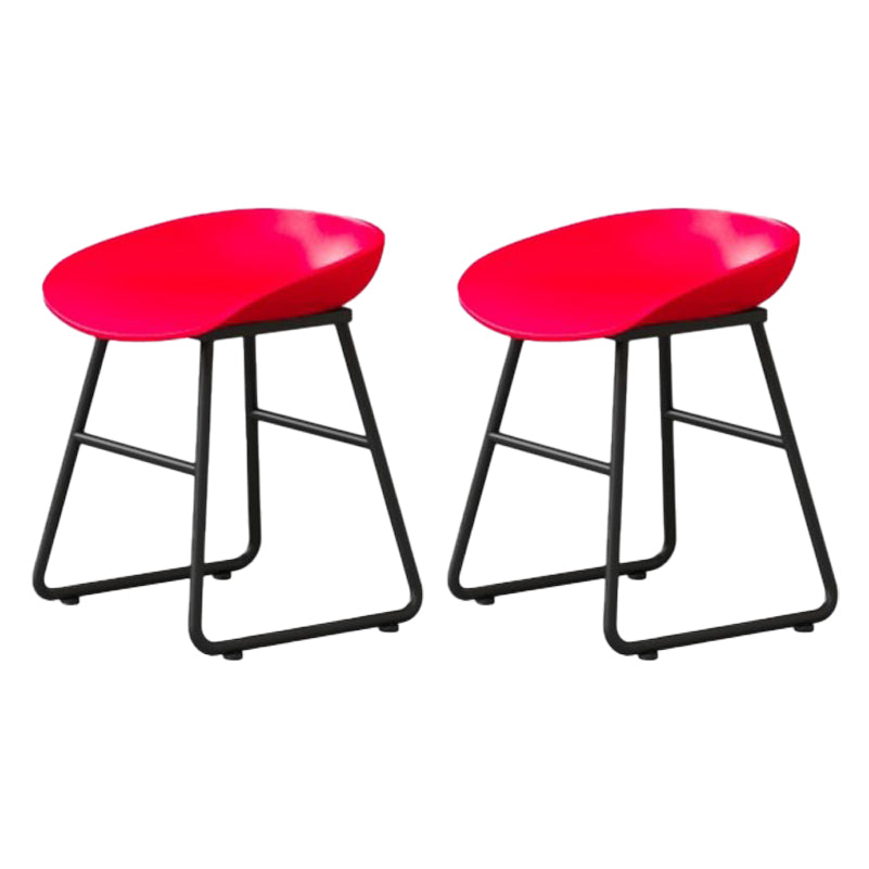 Modern Milk Tea Shop Footrest Barstool Matte Finish Plastic Stool Red 2 Piece Set Short Stool(18"H) Clearhalo 'Bar Furniture' 'Bar Stools' 'bar_stools' 'furn' 'furn_bar_stools' 'Furniture' 'furniture_bar_stools' 'Kitchen & Dining Furniture' 4953162