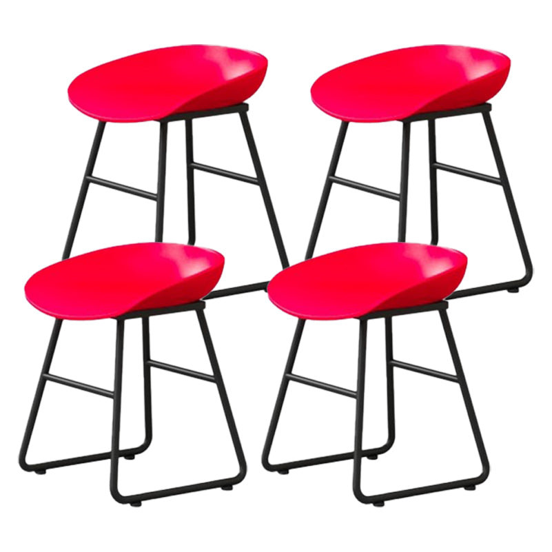 Modern Milk Tea Shop Footrest Barstool Matte Finish Plastic Stool Red 4 Piece Set Short Stool(18"H) Clearhalo 'Bar Furniture' 'Bar Stools' 'bar_stools' 'furn' 'furn_bar_stools' 'Furniture' 'furniture_bar_stools' 'Kitchen & Dining Furniture' 4953163