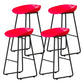 Modern Milk Tea Shop Footrest Barstool Matte Finish Plastic Stool Red 4 Piece Set Counter Stool(26"H) Clearhalo 'Bar Furniture' 'Bar Stools' 'bar_stools' 'furn' 'furn_bar_stools' 'Furniture' 'furniture_bar_stools' 'Kitchen & Dining Furniture' 4953165