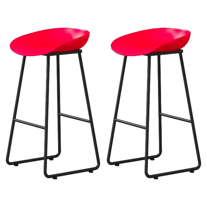 Modern Milk Tea Shop Footrest Barstool Matte Finish Plastic Stool Red 2 Piece Set Bar Stool(30"H) Clearhalo 'Bar Furniture' 'Bar Stools' 'bar_stools' 'furn' 'furn_bar_stools' 'Furniture' 'furniture_bar_stools' 'Kitchen & Dining Furniture' 4953166