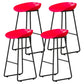 Modern Milk Tea Shop Footrest Barstool Matte Finish Plastic Stool Red 4 Piece Set Bar Stool(30"H) Clearhalo 'Bar Furniture' 'Bar Stools' 'bar_stools' 'furn' 'furn_bar_stools' 'Furniture' 'furniture_bar_stools' 'Kitchen & Dining Furniture' 4953167
