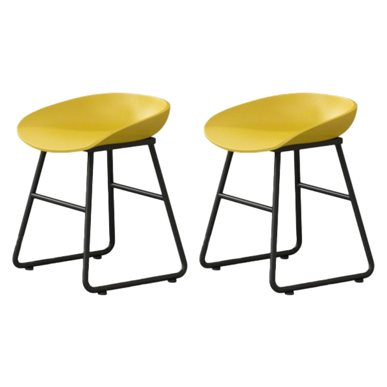 Modern Milk Tea Shop Footrest Barstool Matte Finish Plastic Stool Yellow 2 Piece Set Short Stool(18"H) Clearhalo 'Bar Furniture' 'Bar Stools' 'bar_stools' 'furn' 'furn_bar_stools' 'Furniture' 'furniture_bar_stools' 'Kitchen & Dining Furniture' 4953168
