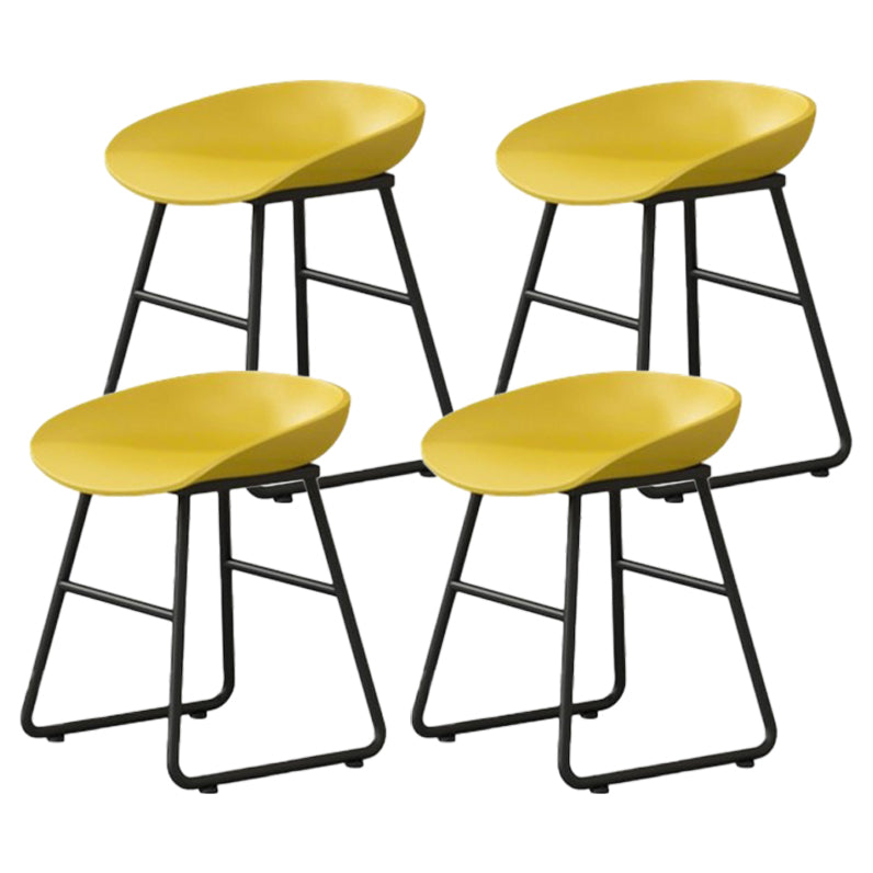 Modern Milk Tea Shop Footrest Barstool Matte Finish Plastic Stool Yellow 4 Piece Set Short Stool(18"H) Clearhalo 'Bar Furniture' 'Bar Stools' 'bar_stools' 'furn' 'furn_bar_stools' 'Furniture' 'furniture_bar_stools' 'Kitchen & Dining Furniture' 4953169