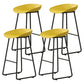 Modern Milk Tea Shop Footrest Barstool Matte Finish Plastic Stool Yellow 4 Piece Set Counter Stool(26"H) Clearhalo 'Bar Furniture' 'Bar Stools' 'bar_stools' 'furn' 'furn_bar_stools' 'Furniture' 'furniture_bar_stools' 'Kitchen & Dining Furniture' 4953171