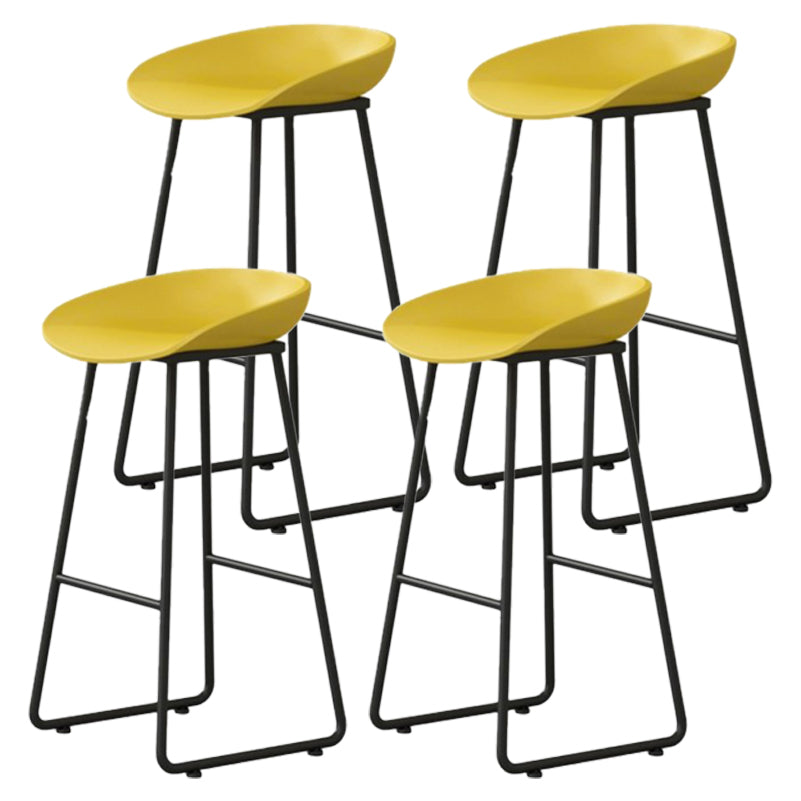Modern Milk Tea Shop Footrest Barstool Matte Finish Plastic Stool Yellow 4 Piece Set Bar Stool(30"H) Clearhalo 'Bar Furniture' 'Bar Stools' 'bar_stools' 'furn' 'furn_bar_stools' 'Furniture' 'furniture_bar_stools' 'Kitchen & Dining Furniture' 4953173