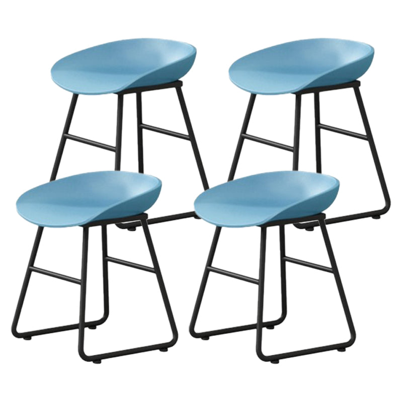 Modern Milk Tea Shop Footrest Barstool Matte Finish Plastic Stool Blue 4 Piece Set Short Stool(18"H) Clearhalo 'Bar Furniture' 'Bar Stools' 'bar_stools' 'furn' 'furn_bar_stools' 'Furniture' 'furniture_bar_stools' 'Kitchen & Dining Furniture' 4953175