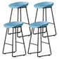 Modern Milk Tea Shop Footrest Barstool Matte Finish Plastic Stool Blue 4 Piece Set Counter Stool(26"H) Clearhalo 'Bar Furniture' 'Bar Stools' 'bar_stools' 'furn' 'furn_bar_stools' 'Furniture' 'furniture_bar_stools' 'Kitchen & Dining Furniture' 4953177
