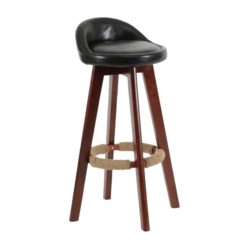 Scandinavian Matte Finish Upholstered Counter Height Stool Footrest Home Barstool Black Brown 1 Piece Clearhalo 'Bar Furniture' 'Bar Stools' 'bar_stools' 'furn' 'furn_bar_stools' 'Furniture' 'furniture_bar_stools' 'Kitchen & Dining Furniture' 4953184