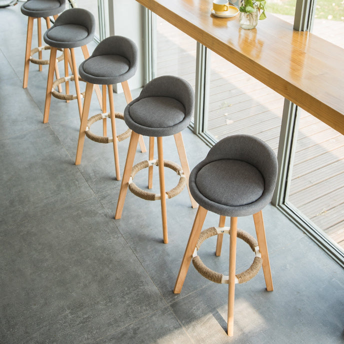 Scandinavian Matte Finish Upholstered Counter Height Stool Footrest Home Barstool Clearhalo 'Bar Furniture' 'Bar Stools' 'bar_stools' 'furn' 'furn_bar_stools' 'Furniture' 'furniture_bar_stools' 'Kitchen & Dining Furniture' 4953186