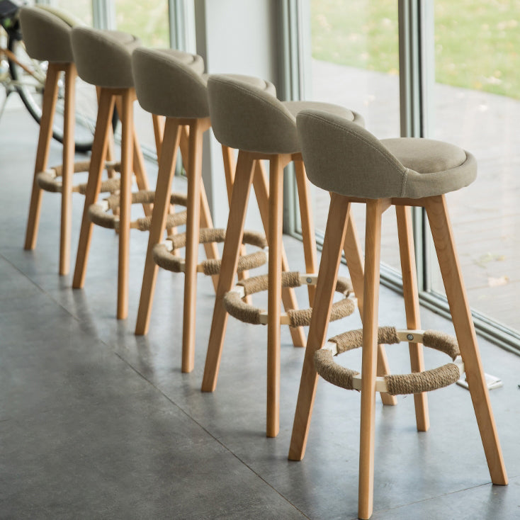 Scandinavian Matte Finish Upholstered Counter Height Stool Footrest Home Barstool Clearhalo 'Bar Furniture' 'Bar Stools' 'bar_stools' 'furn' 'furn_bar_stools' 'Furniture' 'furniture_bar_stools' 'Kitchen & Dining Furniture' 4953188