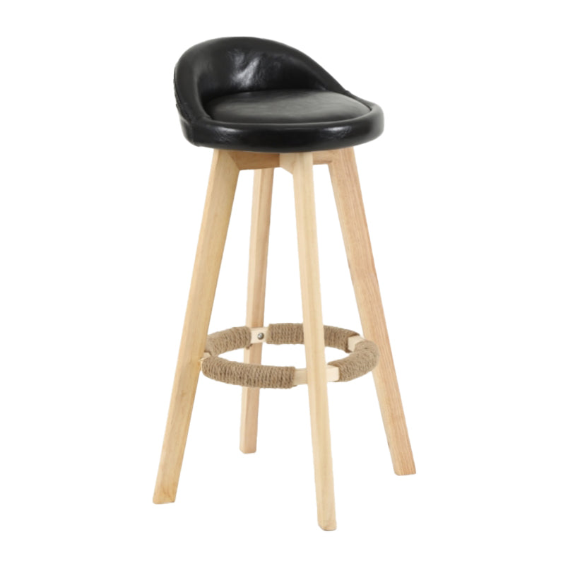 Scandinavian Matte Finish Upholstered Counter Height Stool Footrest Home Barstool Black Natural 1 Piece Clearhalo 'Bar Furniture' 'Bar Stools' 'bar_stools' 'furn' 'furn_bar_stools' 'Furniture' 'furniture_bar_stools' 'Kitchen & Dining Furniture' 4953190