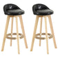 Scandinavian Matte Finish Upholstered Counter Height Stool Footrest Home Barstool Black Natural 2 Piece Set Clearhalo 'Bar Furniture' 'Bar Stools' 'bar_stools' 'furn' 'furn_bar_stools' 'Furniture' 'furniture_bar_stools' 'Kitchen & Dining Furniture' 4953191