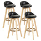 Scandinavian Matte Finish Upholstered Counter Height Stool Footrest Home Barstool Black Natural 4 Piece Set Clearhalo 'Bar Furniture' 'Bar Stools' 'bar_stools' 'furn' 'furn_bar_stools' 'Furniture' 'furniture_bar_stools' 'Kitchen & Dining Furniture' 4953194