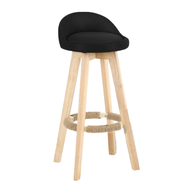 Scandinavian Matte Finish Upholstered Counter Height Stool Footrest Home Barstool Matte Black Natural 1 Piece Clearhalo 'Bar Furniture' 'Bar Stools' 'bar_stools' 'furn' 'furn_bar_stools' 'Furniture' 'furniture_bar_stools' 'Kitchen & Dining Furniture' 4953196