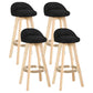 Scandinavian Matte Finish Upholstered Counter Height Stool Footrest Home Barstool Matte Black Natural 4 Piece Set Clearhalo 'Bar Furniture' 'Bar Stools' 'bar_stools' 'furn' 'furn_bar_stools' 'Furniture' 'furniture_bar_stools' 'Kitchen & Dining Furniture' 4953200