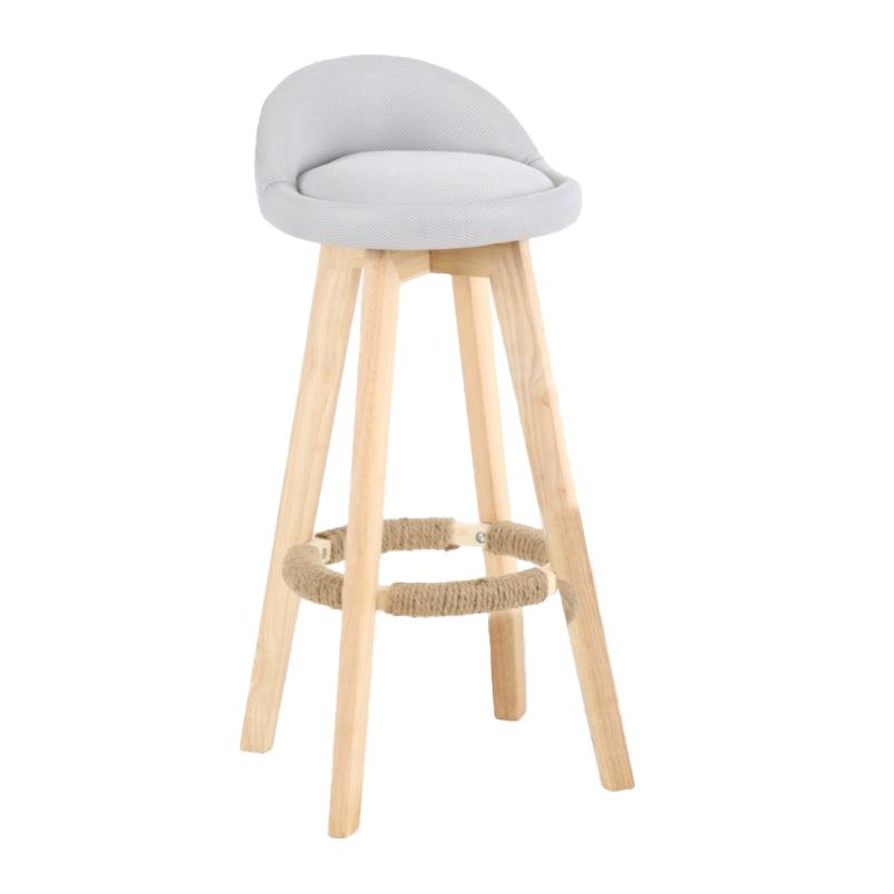 Scandinavian Matte Finish Upholstered Counter Height Stool Footrest Home Barstool Light Gray Natural 1 Piece Clearhalo 'Bar Furniture' 'Bar Stools' 'bar_stools' 'furn' 'furn_bar_stools' 'Furniture' 'furniture_bar_stools' 'Kitchen & Dining Furniture' 4953201