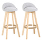 Scandinavian Matte Finish Upholstered Counter Height Stool Footrest Home Barstool Light Gray Natural 2 Piece Set Clearhalo 'Bar Furniture' 'Bar Stools' 'bar_stools' 'furn' 'furn_bar_stools' 'Furniture' 'furniture_bar_stools' 'Kitchen & Dining Furniture' 4953203
