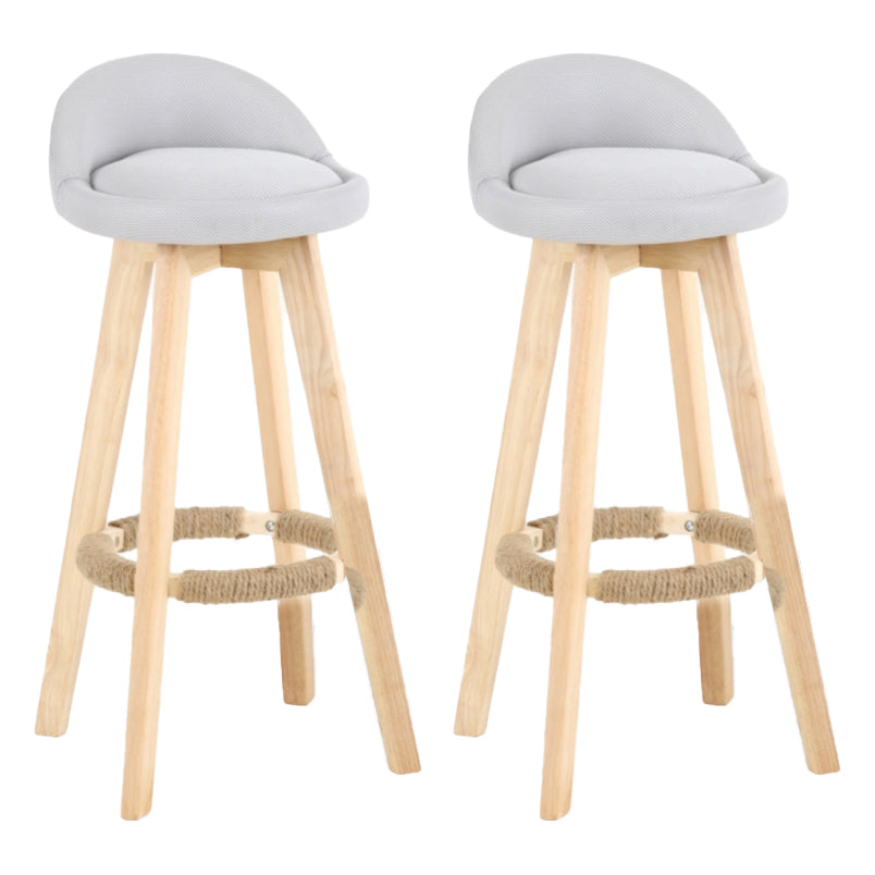 Scandinavian Matte Finish Upholstered Counter Height Stool Footrest Home Barstool Light Gray Natural 2 Piece Set Clearhalo 'Bar Furniture' 'Bar Stools' 'bar_stools' 'furn' 'furn_bar_stools' 'Furniture' 'furniture_bar_stools' 'Kitchen & Dining Furniture' 4953203