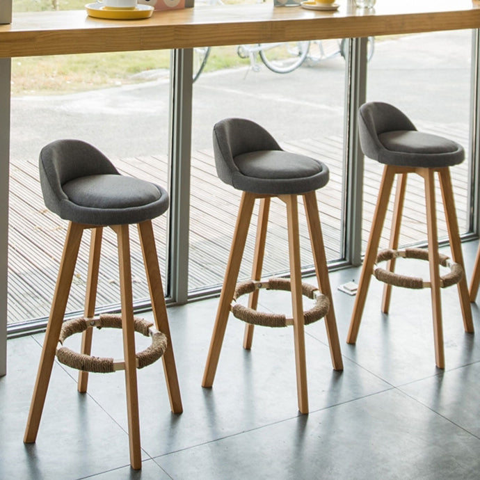 Scandinavian Matte Finish Upholstered Counter Height Stool Footrest Home Barstool Clearhalo 'Bar Furniture' 'Bar Stools' 'bar_stools' 'furn' 'furn_bar_stools' 'Furniture' 'furniture_bar_stools' 'Kitchen & Dining Furniture' 4953204