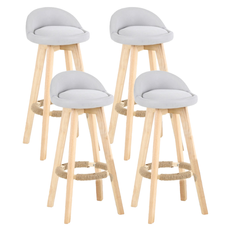 Scandinavian Matte Finish Upholstered Counter Height Stool Footrest Home Barstool Light Gray Natural 4 Piece Set Clearhalo 'Bar Furniture' 'Bar Stools' 'bar_stools' 'furn' 'furn_bar_stools' 'Furniture' 'furniture_bar_stools' 'Kitchen & Dining Furniture' 4953205