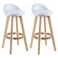 Scandinavian Matte Finish Upholstered Counter Height Stool Footrest Home Barstool White Natural 2 Piece Set Clearhalo 'Bar Furniture' 'Bar Stools' 'bar_stools' 'furn' 'furn_bar_stools' 'Furniture' 'furniture_bar_stools' 'Kitchen & Dining Furniture' 4953207