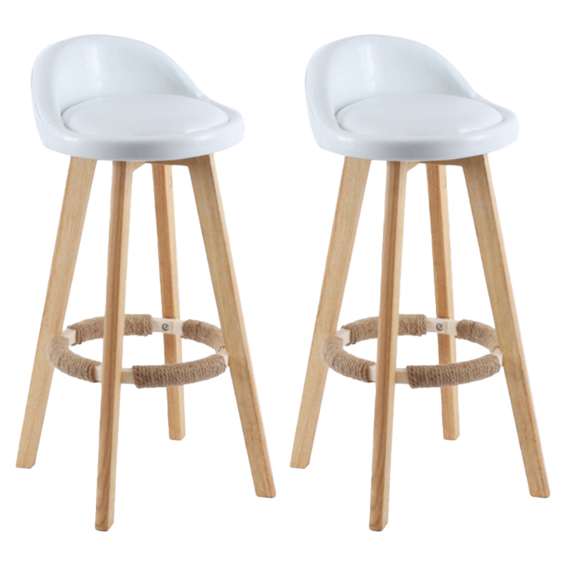 Scandinavian Matte Finish Upholstered Counter Height Stool Footrest Home Barstool White Natural 2 Piece Set Clearhalo 'Bar Furniture' 'Bar Stools' 'bar_stools' 'furn' 'furn_bar_stools' 'Furniture' 'furniture_bar_stools' 'Kitchen & Dining Furniture' 4953207