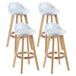 Scandinavian Matte Finish Upholstered Counter Height Stool Footrest Home Barstool White Natural 4 Piece Set Clearhalo 'Bar Furniture' 'Bar Stools' 'bar_stools' 'furn' 'furn_bar_stools' 'Furniture' 'furniture_bar_stools' 'Kitchen & Dining Furniture' 4953208