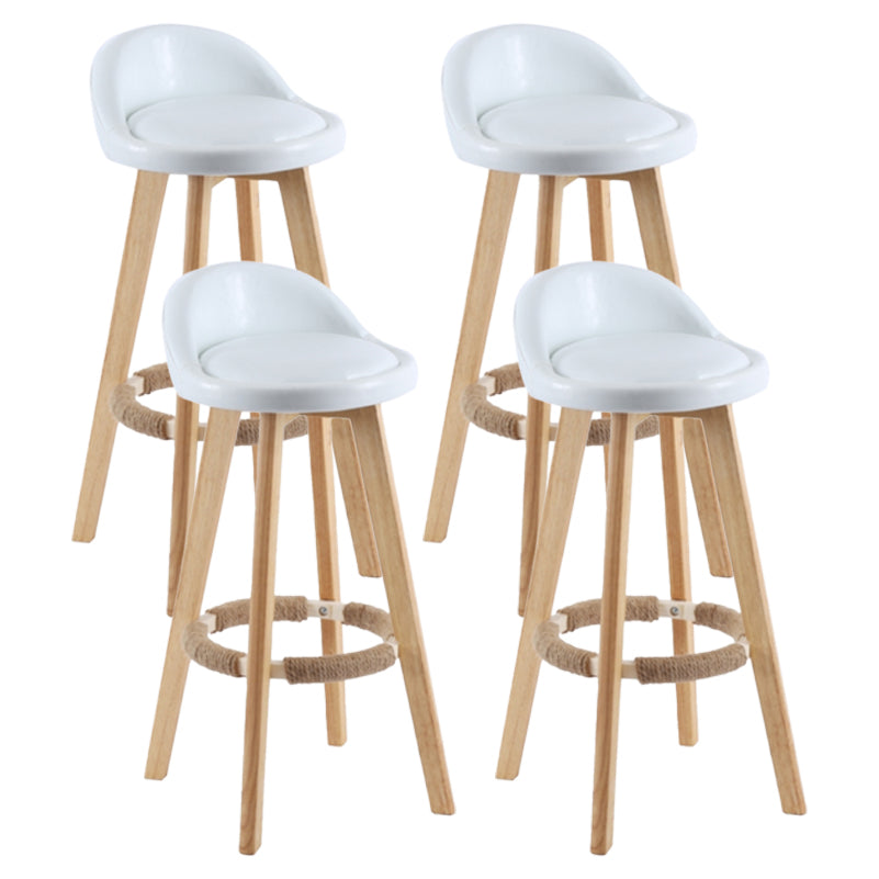 Scandinavian Matte Finish Upholstered Counter Height Stool Footrest Home Barstool White Natural 4 Piece Set Clearhalo 'Bar Furniture' 'Bar Stools' 'bar_stools' 'furn' 'furn_bar_stools' 'Furniture' 'furniture_bar_stools' 'Kitchen & Dining Furniture' 4953208