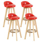 Scandinavian Matte Finish Upholstered Counter Height Stool Footrest Home Barstool Red Natural 4 Piece Set Clearhalo 'Bar Furniture' 'Bar Stools' 'bar_stools' 'furn' 'furn_bar_stools' 'Furniture' 'furniture_bar_stools' 'Kitchen & Dining Furniture' 4953214