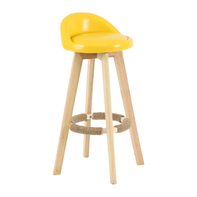 Scandinavian Matte Finish Upholstered Counter Height Stool Footrest Home Barstool Yellow Natural 1 Piece Clearhalo 'Bar Furniture' 'Bar Stools' 'bar_stools' 'furn' 'furn_bar_stools' 'Furniture' 'furniture_bar_stools' 'Kitchen & Dining Furniture' 4953215
