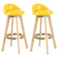 Scandinavian Matte Finish Upholstered Counter Height Stool Footrest Home Barstool Yellow Natural 2 Piece Set Clearhalo 'Bar Furniture' 'Bar Stools' 'bar_stools' 'furn' 'furn_bar_stools' 'Furniture' 'furniture_bar_stools' 'Kitchen & Dining Furniture' 4953216