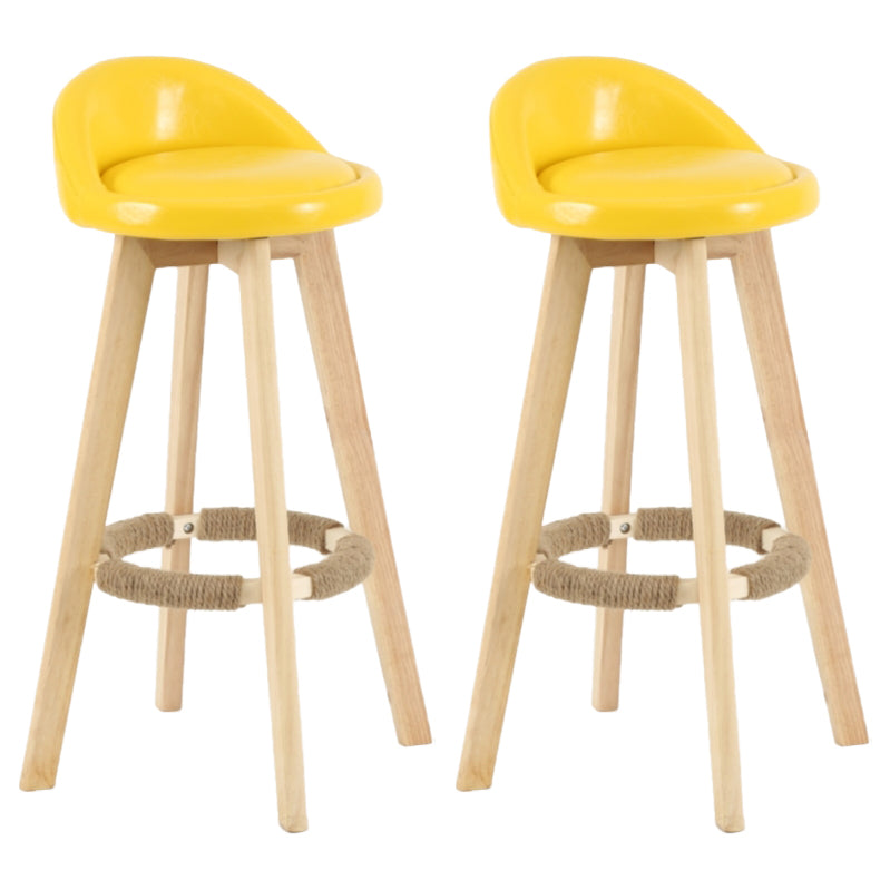 Scandinavian Matte Finish Upholstered Counter Height Stool Footrest Home Barstool Yellow Natural 2 Piece Set Clearhalo 'Bar Furniture' 'Bar Stools' 'bar_stools' 'furn' 'furn_bar_stools' 'Furniture' 'furniture_bar_stools' 'Kitchen & Dining Furniture' 4953216