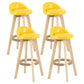 Scandinavian Matte Finish Upholstered Counter Height Stool Footrest Home Barstool Yellow Natural 4 Piece Set Clearhalo 'Bar Furniture' 'Bar Stools' 'bar_stools' 'furn' 'furn_bar_stools' 'Furniture' 'furniture_bar_stools' 'Kitchen & Dining Furniture' 4953217