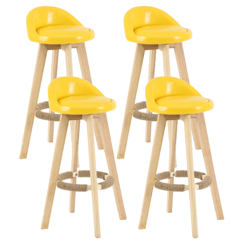 Scandinavian Matte Finish Upholstered Counter Height Stool Footrest Home Barstool Yellow Natural 4 Piece Set Clearhalo 'Bar Furniture' 'Bar Stools' 'bar_stools' 'furn' 'furn_bar_stools' 'Furniture' 'furniture_bar_stools' 'Kitchen & Dining Furniture' 4953217