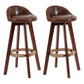 Scandinavian Matte Finish Upholstered Counter Height Stool Footrest Home Barstool Brown Brown 2 Piece Set Clearhalo 'Bar Furniture' 'Bar Stools' 'bar_stools' 'furn' 'furn_bar_stools' 'Furniture' 'furniture_bar_stools' 'Kitchen & Dining Furniture' 4953219