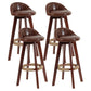 Scandinavian Matte Finish Upholstered Counter Height Stool Footrest Home Barstool Brown Brown 4 Piece Set Clearhalo 'Bar Furniture' 'Bar Stools' 'bar_stools' 'furn' 'furn_bar_stools' 'Furniture' 'furniture_bar_stools' 'Kitchen & Dining Furniture' 4953220