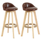 Scandinavian Matte Finish Upholstered Counter Height Stool Footrest Home Barstool Brown Natural 2 Piece Set Clearhalo 'Bar Furniture' 'Bar Stools' 'bar_stools' 'furn' 'furn_bar_stools' 'Furniture' 'furniture_bar_stools' 'Kitchen & Dining Furniture' 4953222